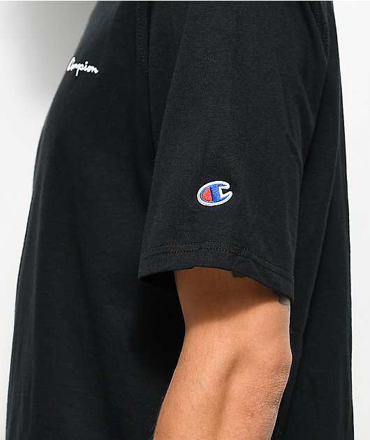 Champion Heritage Embroidered Script camiseta negra