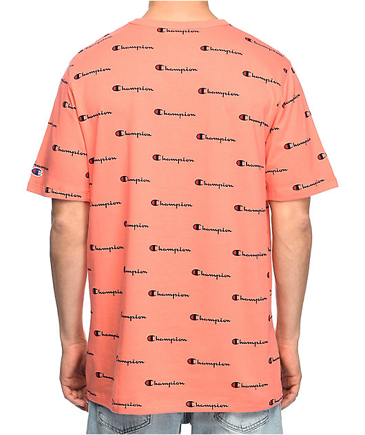 Champion Heritage Logo Peach T-Shirt