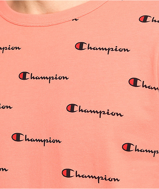 Champion Heritage Logo Peach T-Shirt