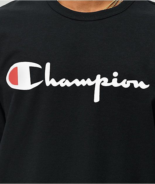 Champion Heritage Script Black & Red T-Shirt