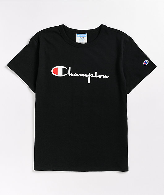 Champion Heritage Script Black T-Shirt
