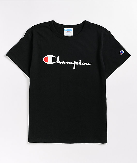 Champion Heritage Script Black T Shirt Zumiez