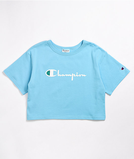 champion small script boxy crew sweatshirt