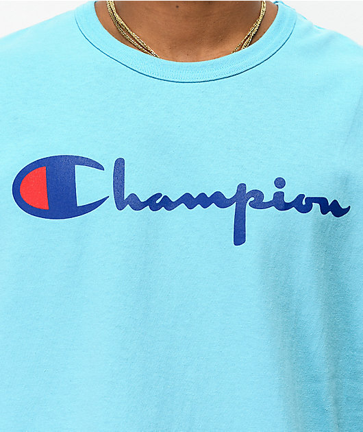 Champion Heritage Script Light Blue T-Shirt