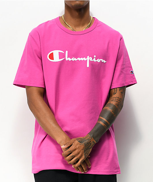 Om forkæle solopgang Champion Heritage Script Peony Pink T-Shirt | Zumiez