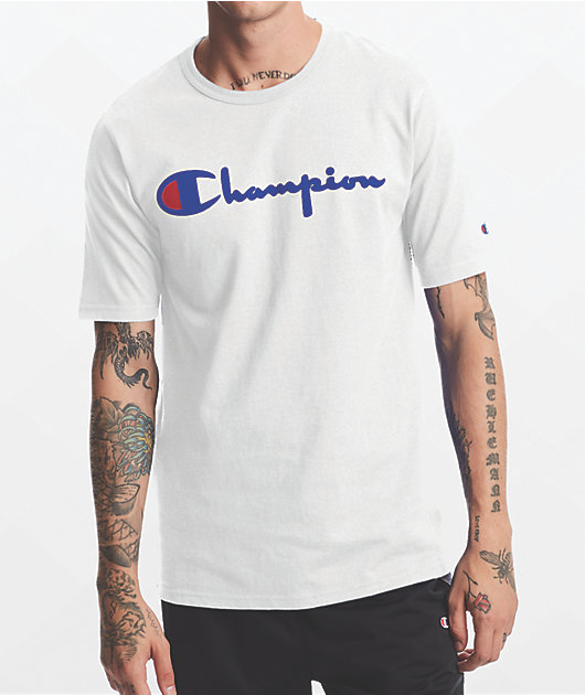 Champion Heritage Script White T-Shirt