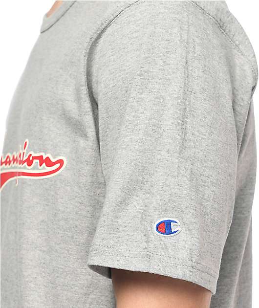 Champion Heritage Vintage Script Oxford Grey T-Shirt