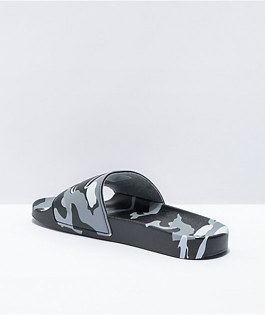Champion IPO Camo Black & Grey Slide Sandals