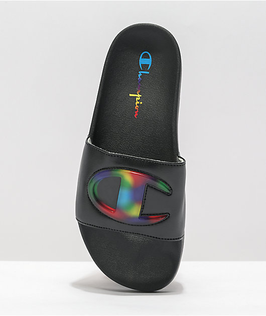 Champion IPO Jelly Black & Multicolored Slide Sandals