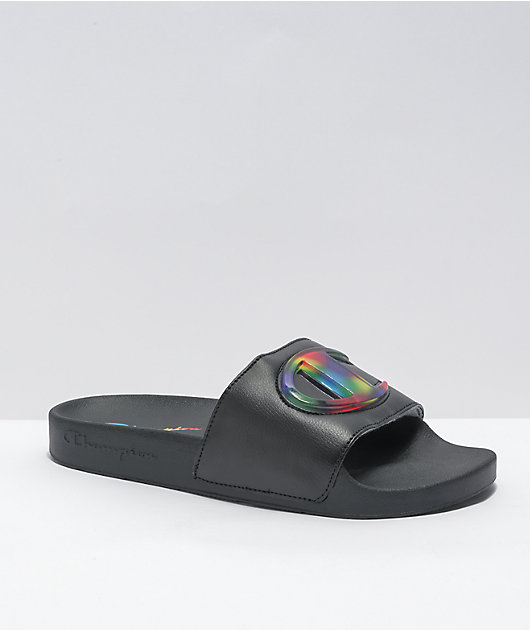 Multi colored slide sandals cheap