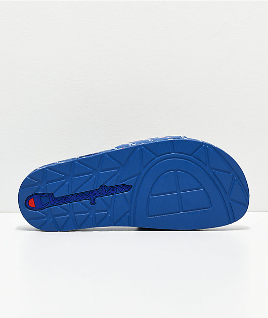 champion ipo repeat blue slide sandals