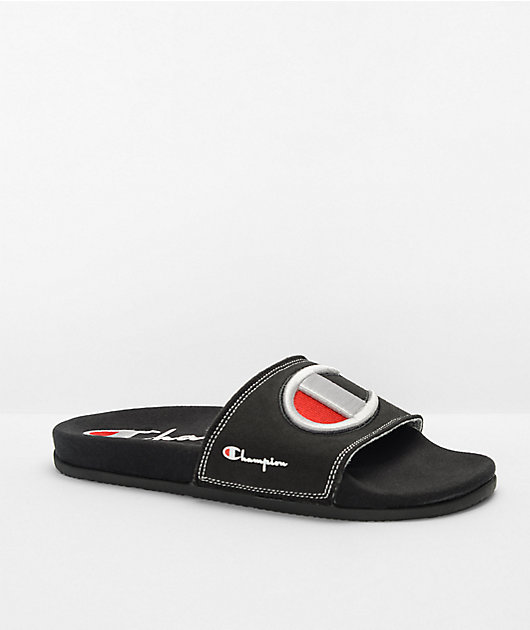 Champion IPO Squish Raw Black Slide Sandals Zumiez