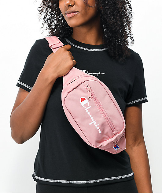 pink fanny pack black