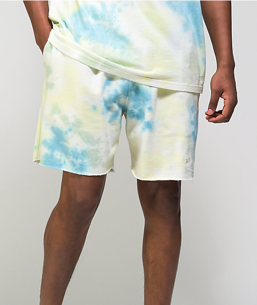 ショートパンツ CHAMPION / TIE DYE PACKABLE SHORTS Champion Lightweight Jade & Yellow Tie Dye Shorts | Zumiez