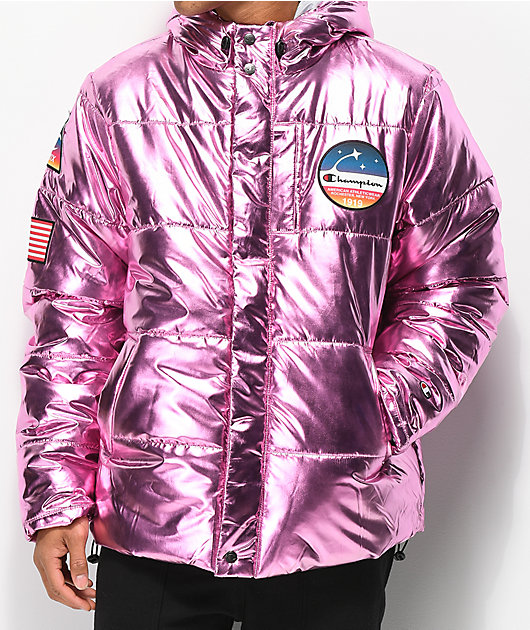 champion metallic puffer jacket