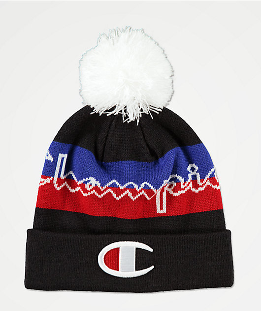 Champion Navy Scarlet Pom Beanie Zumiez