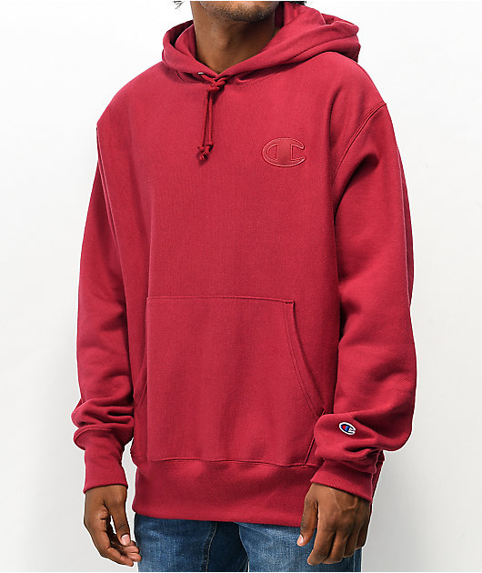 Champion Olde English Reverse Weave Cranberry Hoodie Zumiez