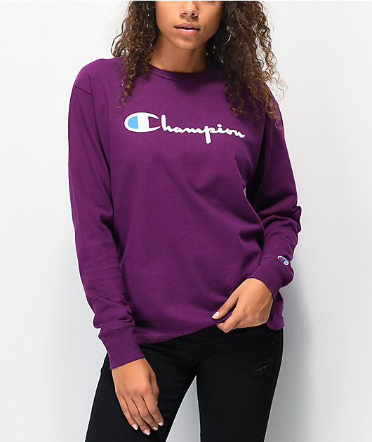 champion purple long sleeve