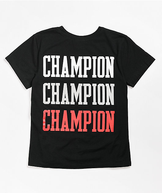 Champion Original Left Logo Black T Shirt Zumiez