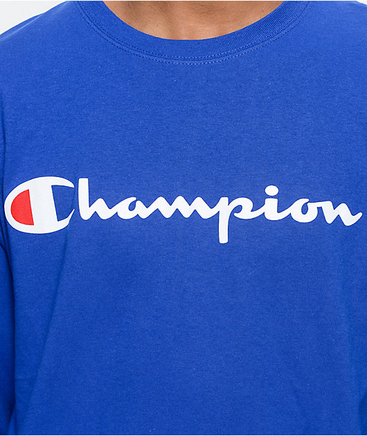 champion patriotic script long sleeve t-shirt