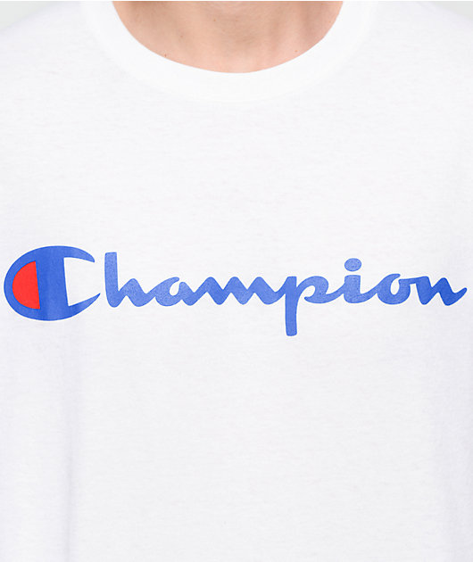 champion patriotic script long sleeve t-shirt