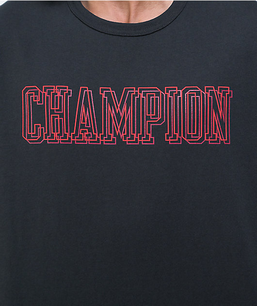 Champion Puff Print Graphic Black T-Shirt