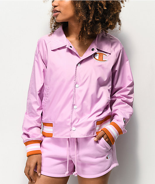 Champion Purple Crop Coaches Jacket