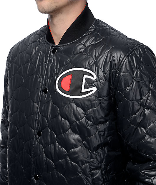 champion reversible quilted nylon jacket