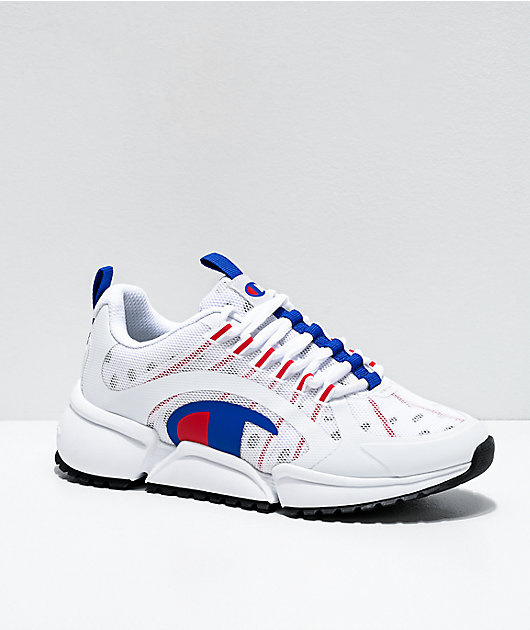 Red white and blue champion shoes on sale