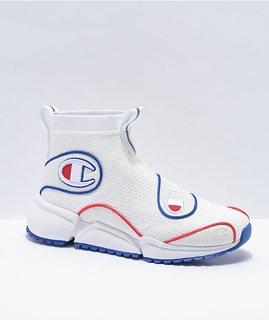 Rally Flux Mid White, Blue Red