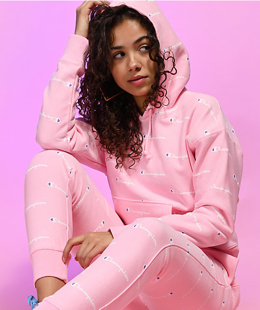 pink champion hoodie women