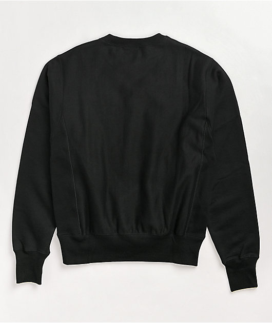 champion black crew neck sweatshirt