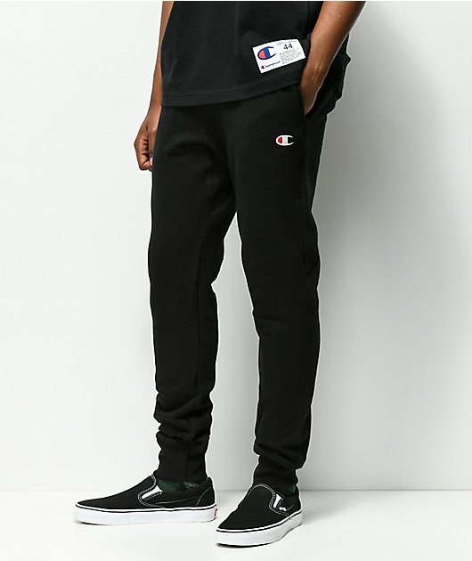 champion reverse weave black sweatpants