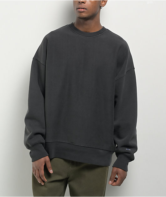 Champion Reverse Weave Black Wash Crewneck Sweatshirt | Zumiez
