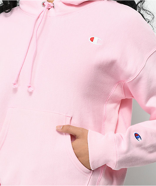 champion reverse weave candy pink hoodie