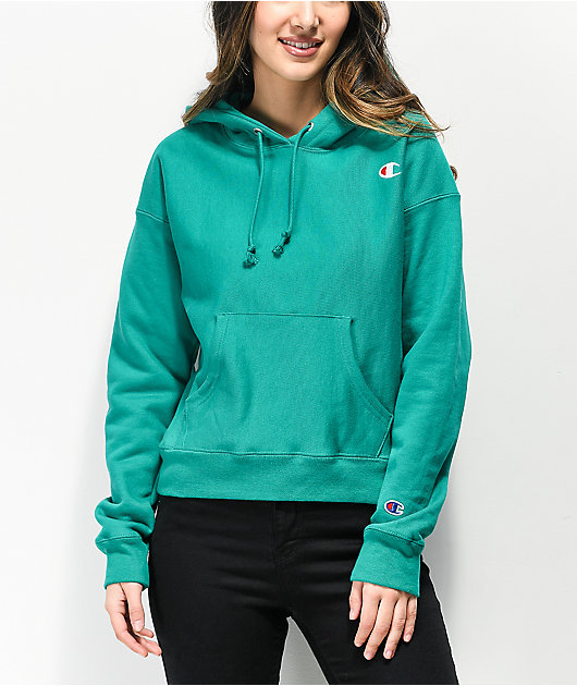 champion sea green hoodie