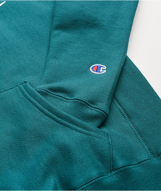 jade green champion hoodie