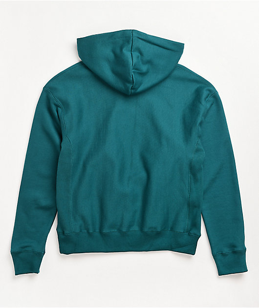 Champion Reverse Weave Embroidered C Jade Green Hoodie