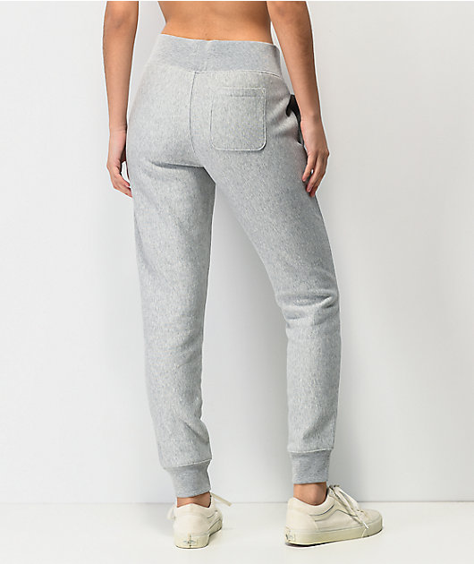 champion flock script grey jogger sweatpants