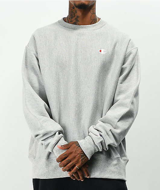 Champion crewneck mens grey on sale