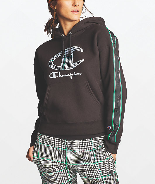 champion reverse weave taped logo crewneck sweatshirt