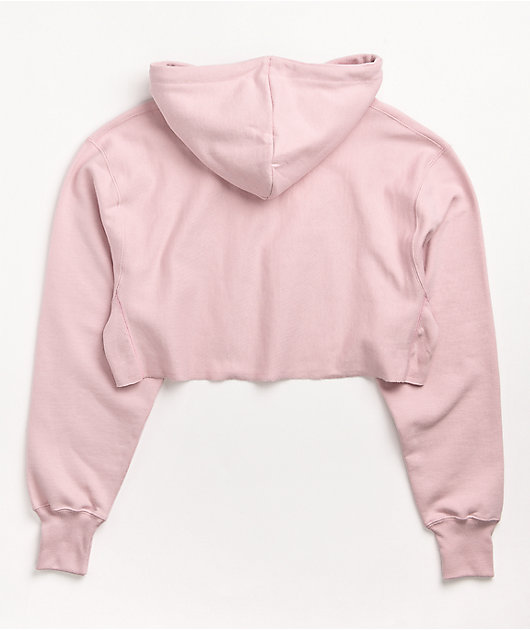 champion reverse weave pink crop hoodie