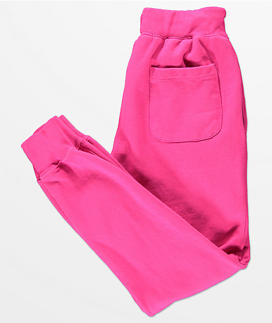 bright pink joggers