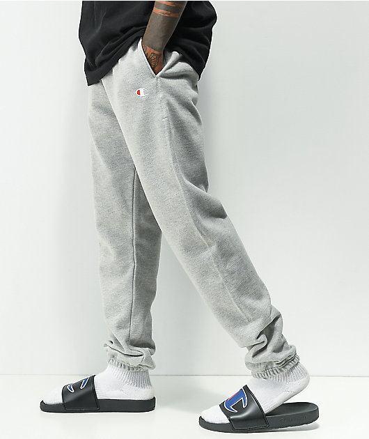 Champion Reverse Weave Small C Grey Sweatpants