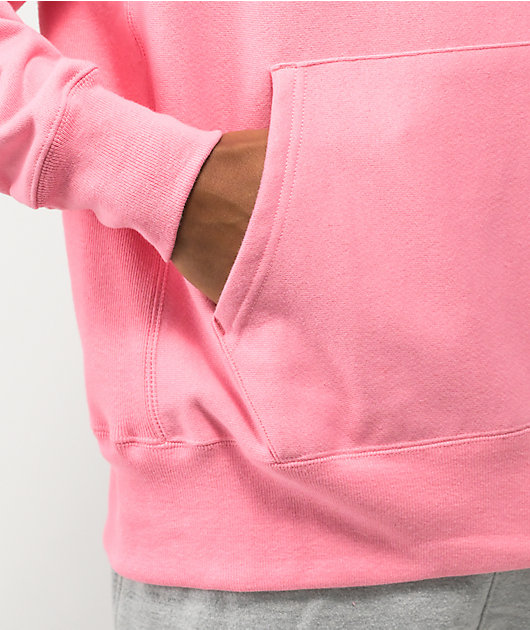 champion reverse weave small c light pink hoodie
