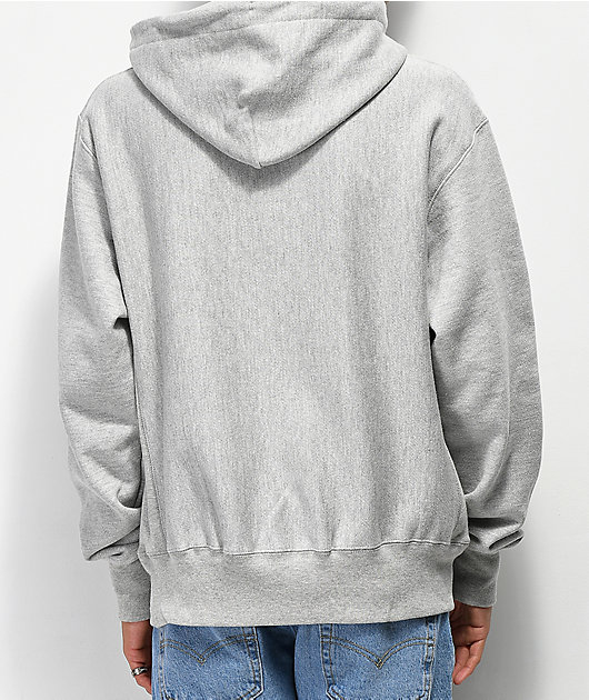 champion reverse weave sublimated grey hoodie