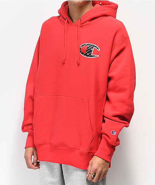 champion reverse weave sublimated white hoodie