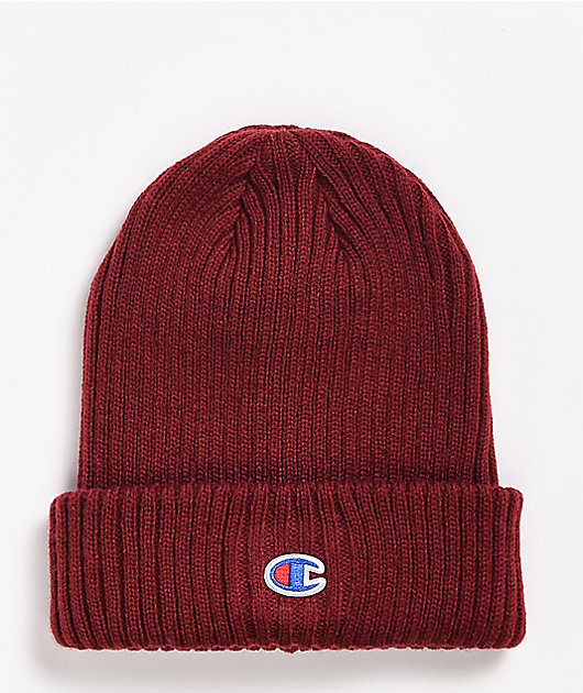 Champion Ribbed C Patch Sepia Beanie