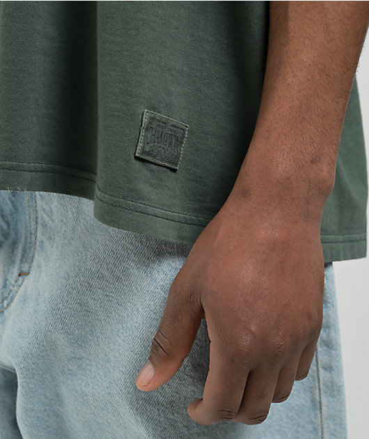 Champion Riggins Drop Shoulder Dark Green Wash T-Shirt | Zumiez