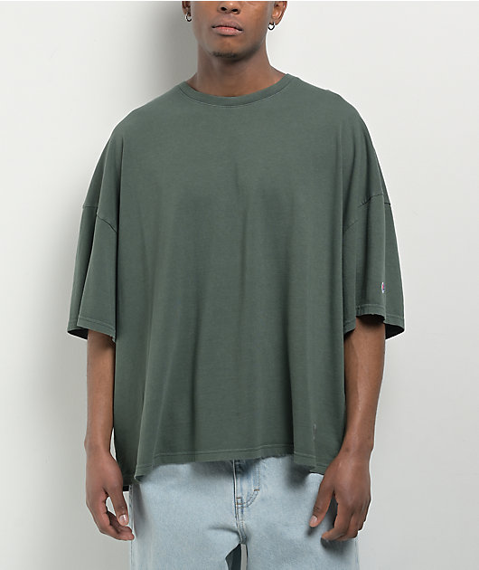 Champion Riggins Drop Shoulder Dark Green Wash T-Shirt | Zumiez
